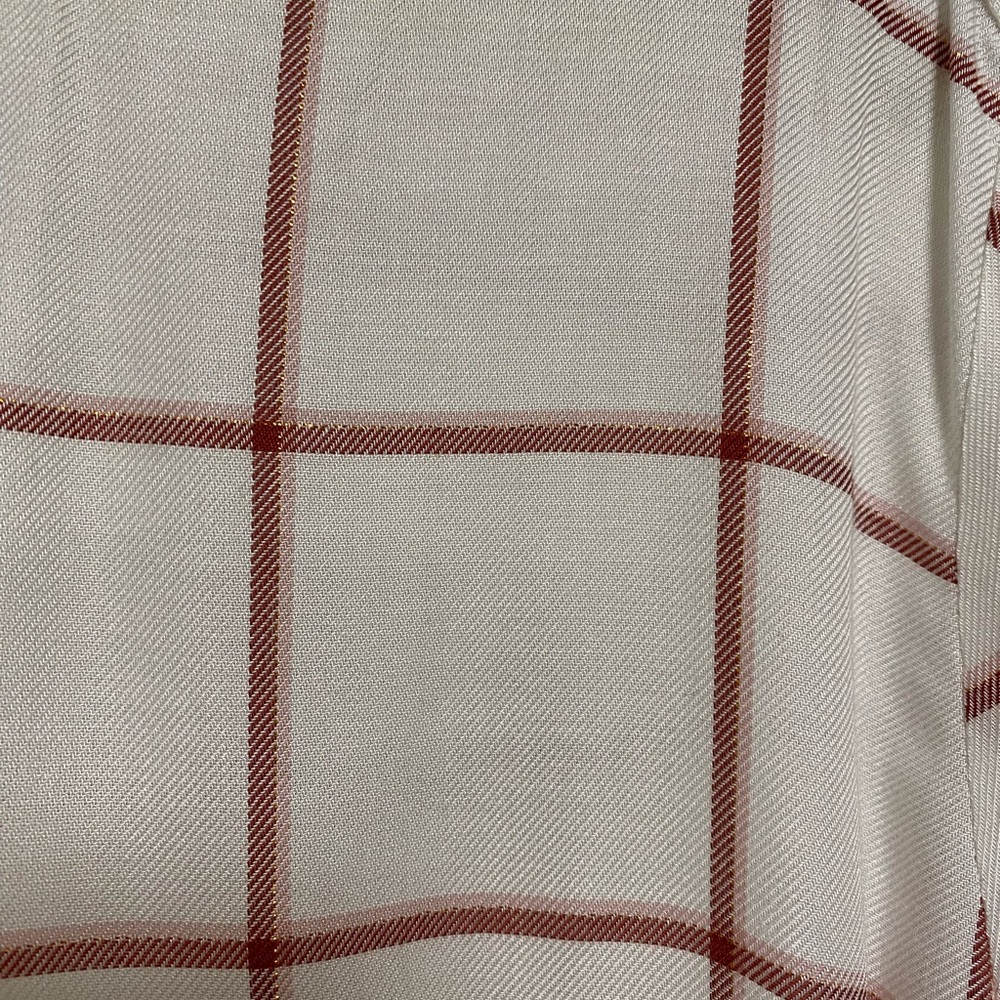 Loft Women’s Red Window Pane Checked Blouse View 6